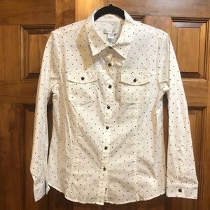 Christopher and Banks white and black polka dot.  Size medium.